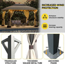 Outdoor Patio Gazebo 10×13 Heavy Duty Gazebos with Mosquito Netting & Double Roof Metal Steel Frame Canopy Gazebo Tent Shelter for Patio Lawn Backyard Garden