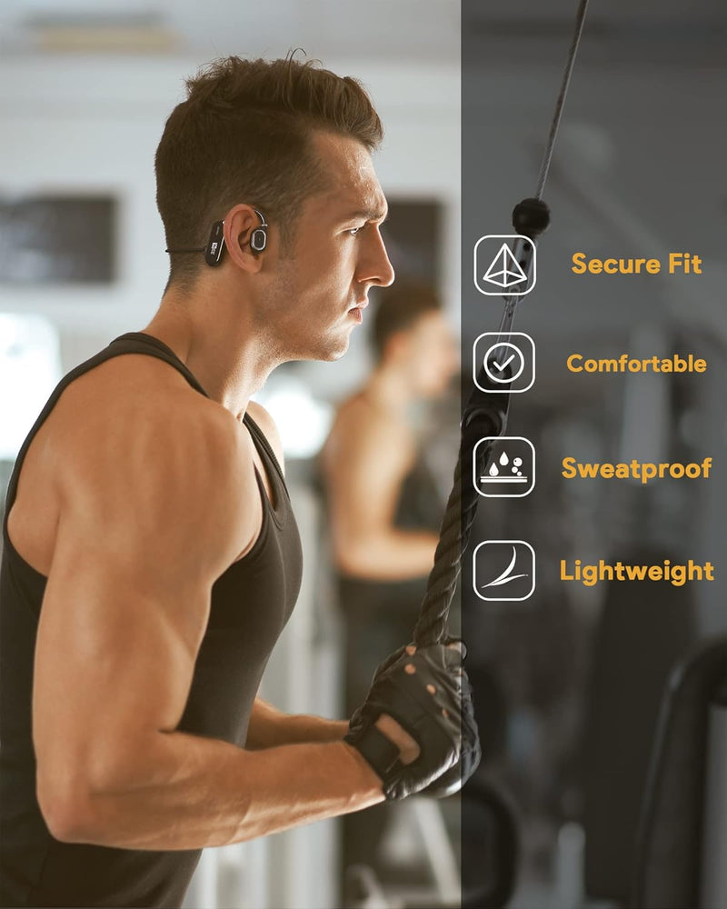 MEE audio AirHooks Open Ear Headphones - Lightweight, Comfortable, Sweatproof Wireless Bluetooth Earbuds with Mic and High Audio Clarity Let You Hear Your Surroundings for Safer Workouts and Running