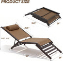 Chaise Lounge Outdoor Set of 2 Foldable Pool Lounge Chairs with Adjustable Back Assembly-Free Textilene Patio Tanning Chair for Deck Lawn Poolside Backyard