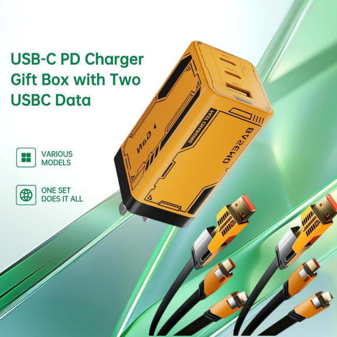 Racktodoor USB-C PD Charger Gift with Two USBC Data Cables for MacBook iPhone 15/16 iPad Samsung Laptops & Smartphones Cellphone Charging Electronic Oi certification