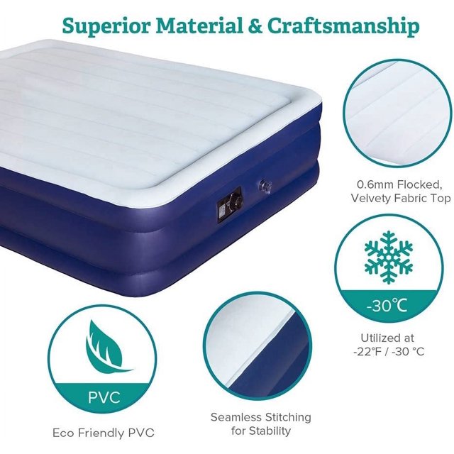 Full Size Inflatable Air Mattress with Built-in Electric Pump