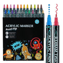 24/36 Colors Dual Tips Art Marker Drawing Acrylic Paint Marker Pens Set For Rock Painting Ceramic Glass Wood,