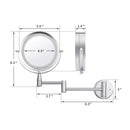 ANHO Led Cosmetic Mirror Wall Mounted, Double Side, 1X/3X Magnification, Lighting, Adjustable, Rotating Function, Stainless Steel