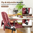 Criss Cross Chair with Wheels & Flip Arms, Wide Cross Legged Office Chair with Adjustable Tilt Criss-Cross Desk Chair with Lumbar Support for Home Office, Bedroom, Apartment Gray