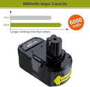 18V 6.0 Ah HIGH Capacity Battery for Ryobi ONE+ System P102 P103 P105 P107 P108 P109 P122 18-Volt w/LED Gauge Indicator Cordless Tool Battery