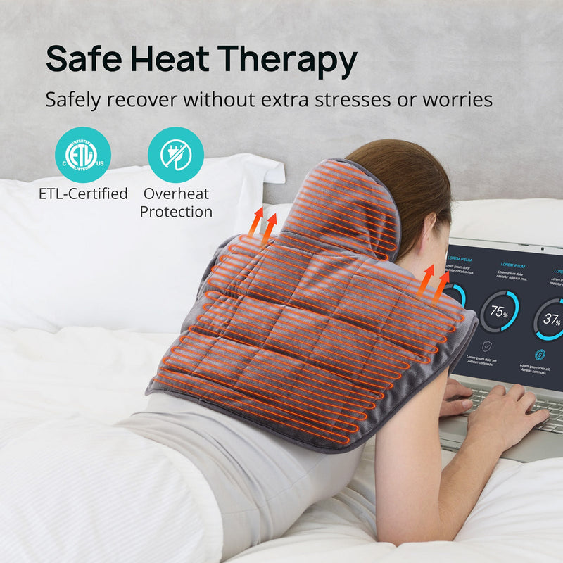 Extra Large Weighted Heating Pad for Neck and Shoulders with 4 Heat Modes