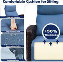 Outdoor Recliner Chair, Wicker Patio Recliners with Adjustable Backrest and Extended Foot Rest, Reclining Patio Chairs with Flip Table & Removable Cushion Cover for Porch