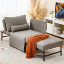 Sleeper Chair Bed Upgrade 4-in-1 to 5-in-1 Convertible Multi-fuction Sofa Chair w/Adjustable Backrest Assembly-Free Linen Folding Sofa Ottoman Bed for Living Room Apartment (Dark Grey)