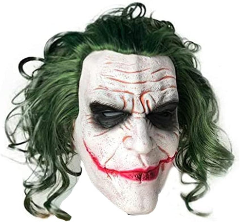 The Joker Latex Halloween Cosplay Mask with Green Hair