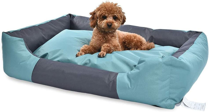 Amazon Basics Water-Resistant Easy to Clean Pet Bed (Teal 35-Inch)