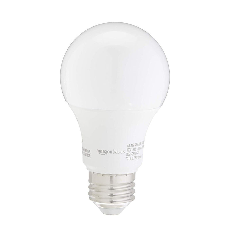 A19 LED Light Bulb, 60 Watt Equivalent, Energy Efficient 9W, E26 Standard Base, Daylight White 5000K, Non-Dimmable, 10,000 Hour Lifetime, 24-Pack