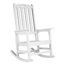 Patio Oversized Rocking Chair Outdoor, Weather Resistant, Low Maintenance, High Back Front Porch Rocker Chairs 385lbs Support