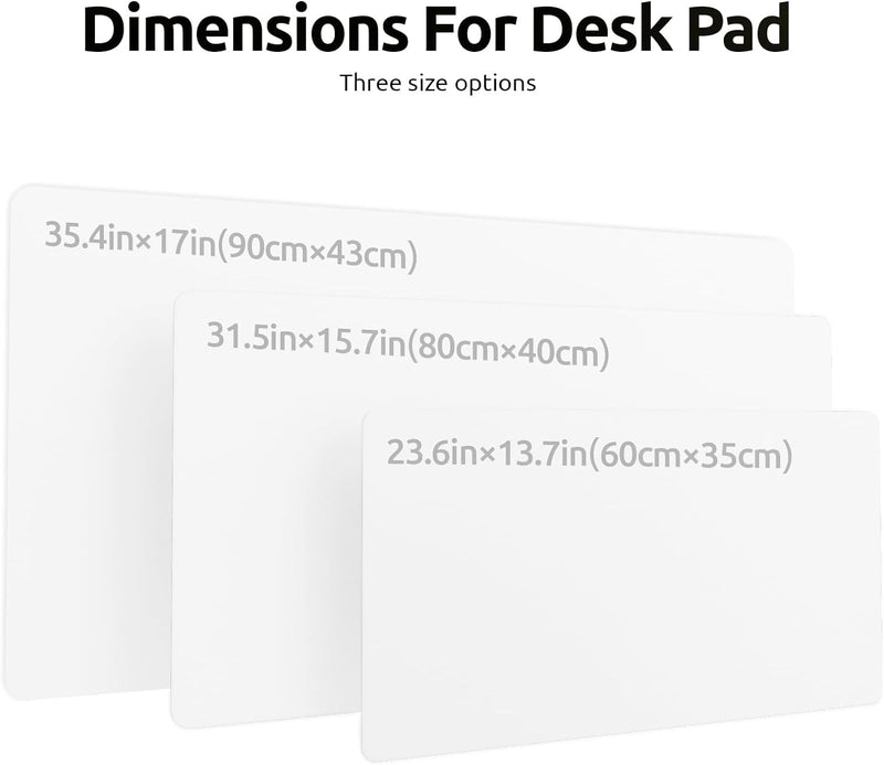 Leather Desk Pad Protector, Non-Slip PU Leather Desk Blotter (23.6" x 13.8", White)