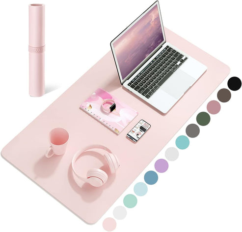 Leather Desk Pad Protector, Non-Slip PU Leather Office Desk Mat