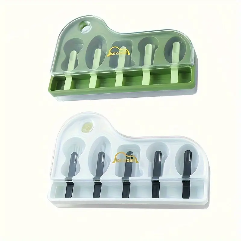 2pcs Piano Key Design Ice Cube & Popsicle Mold - BPA-Free Plastic, Perfect for Chocolate, Candy, and Frozen Treats - Kitchen Gadget for Home and Restaurant Use