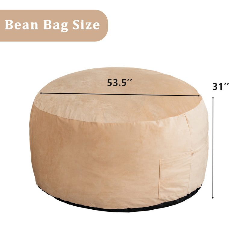 Bean Bag Chair: Giant 5' Memory Foam Furniture Bean Bag Chairs for Adults with Microfiber Cover 5Ft (Black)