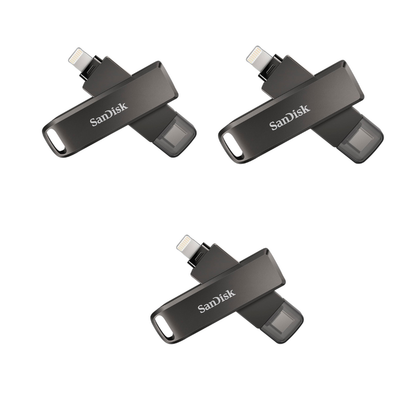 SanDisk 64GB iXpand Flash Drive with Lightning and USB-C connectors, Works with iPhone 14 and older