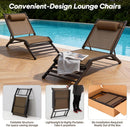 Chaise Lounge Outdoor Set of 2 Foldable Pool Lounge Chairs with Adjustable Back Assembly-Free Textilene Patio Tanning Chair for Deck Lawn Poolside Backyard