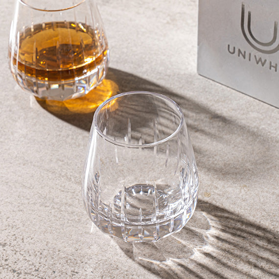 UniWhis Handmade Premium Whisky Glass Set, Handcrafted Whisky Glass with Wide Mouth, Thick Base, and Aroma-Enhancing Design