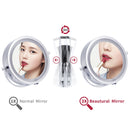 ANHO Led Cosmetic Mirror Wall Mounted, Double Side, 1X/3X Magnification, Lighting, Adjustable, Rotating Function, Stainless Steel