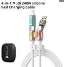 PURSUIT 4-in-1 240W SuperFast Charging CableMFi/MacBook/Samsung PpS/CertifiedMilitary-Grade Armor/Data Sync + 100W LaptopCharging Travel-Ready Tough Design, with storage box