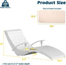 in Pool Lounge Chairs Aluminum, Fade Resistant Patio Chaise Sun Tanning Lounge Chair with Tray & Towel Ledge Lounger Outdoor for Backyard Poolside Deck Wading Area 1PCS