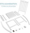 Patio Oversized Rocking Chair Outdoor, Weather Resistant, Low Maintenance, High Back Front Porch Rocker Chairs 385lbs Support