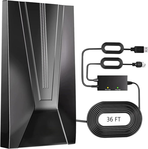 HDTV Antenna with 580+ Miles Range and 36ft Coax Cable for Free HD Channels