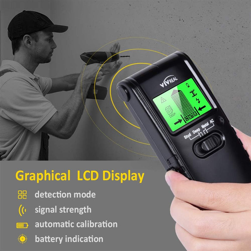 4-in-1 Electric Wood Detector, Stud Finder Wall Scanner with LCD Display
