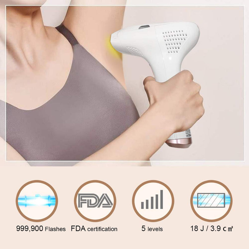 IPL Hair Removal Device, Laser Hair Removal, Facial Hair Removal for Women with 999900 Flashes