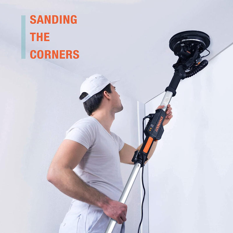 900W Electric Wall Sander with 14 Sanding Discs, Automatic Dust Removal & LED Light