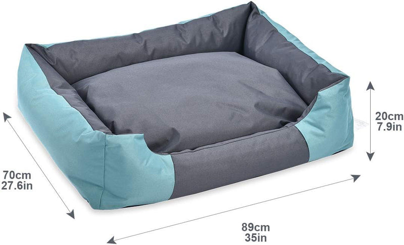 Amazon Basics Water-Resistant Easy to Clean Pet Bed (Teal 35-Inch)