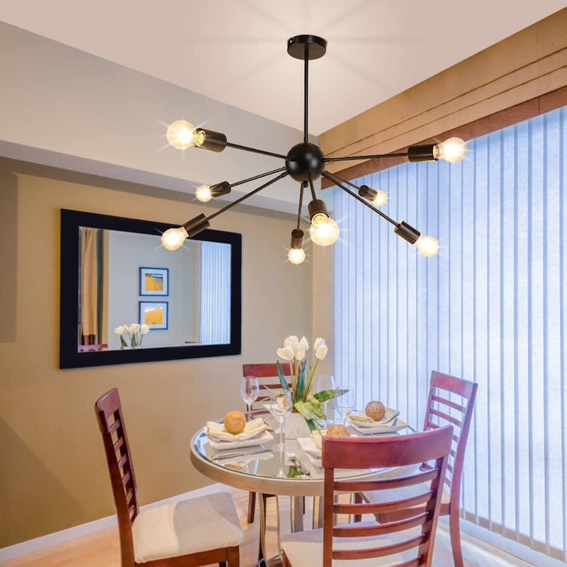 Sputnik Chandeliers,Modern Pendant Lighting, Vintage Ceiling Light Fixture, Starburst Hanging Light for Dining Room, Kitchen Island, Bedroom