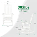 Patio Oversized Rocking Chair Outdoor, Weather Resistant, Low Maintenance, High Back Front Porch Rocker Chairs 385lbs Support