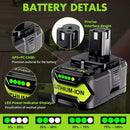 18V 6.0 Ah HIGH Capacity Battery for Ryobi ONE+ System P102 P103 P105 P107 P108 P109 P122 18-Volt w/LED Gauge Indicator Cordless Tool Battery