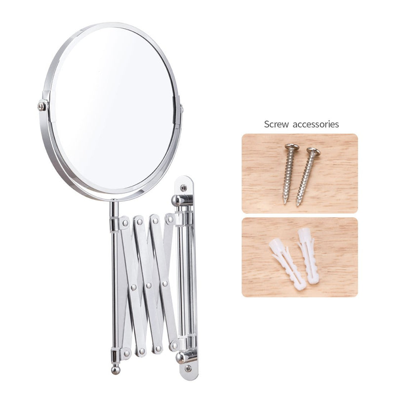 Wall Mounted Magnification Makeup Mirror 1X/5X Vanity Double Side Extendable Accordion 360¡ã Circle Swivel Mirror for Bedroom Bathroom Hotel