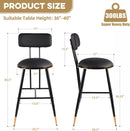 Bar Stools Set of 2 26 Inch Tall Counter Height Barstools with Backs Upholstered Bar Chairs for Kitchen Island Home Coffee Bar