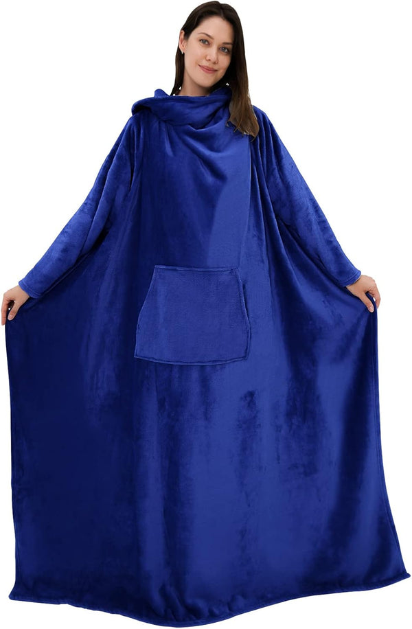 Wearable Blanket with Sleeves and Pocket, 50"x 70"