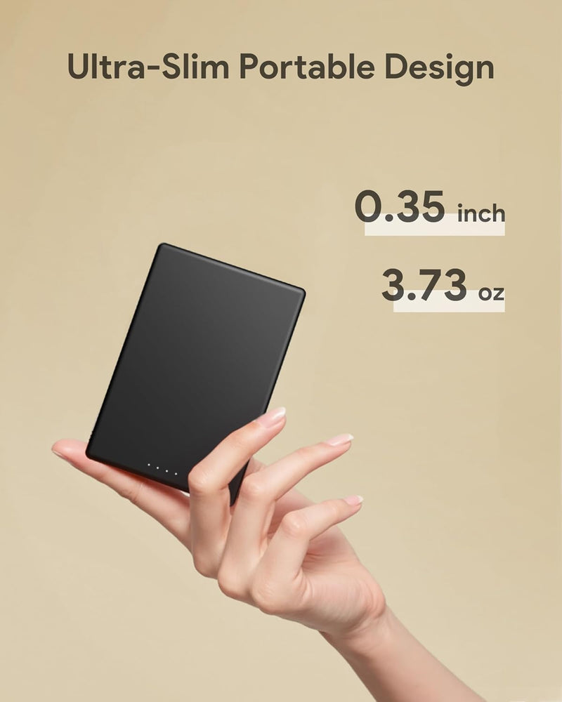 5000mAh Magsafe Power Bank Charger with Built-In USB C or Lightning Cable