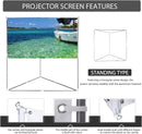VIVOHOME 100 Inch 2-in-1 Portable Video Projector Screen with Triangle Stand, 16:9 Aspect Ratio Hanging Screen for Home School Office Indoor Outdoor