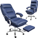 Executive Office Chair with Footrest Reclining Computer Gaming Chairs for Home Office Big and Tall Desk Chair Adjustable PU Leather Ergonomic Work Chair with Linkage Arm 350 LBS