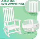 Patio Oversized Rocking Chair Outdoor, Weather Resistant, Low Maintenance, High Back Front Porch Rocker Chairs 385lbs Support