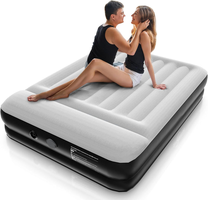 Lavisx 16" Raised Queen Air Mattress with Built-In USB Powered Pump for Camping, Home & Guests, Easy Inflation/Deflation Airbed