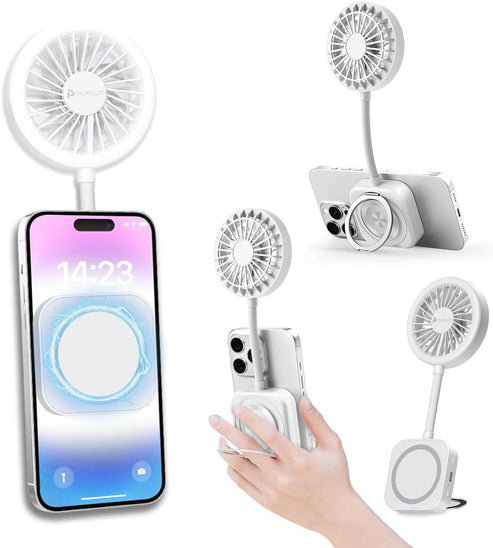 Pursuit DNDLN Magnetic Fan with LED Ring Light & Hands-Free 360° Adjustable Stand
