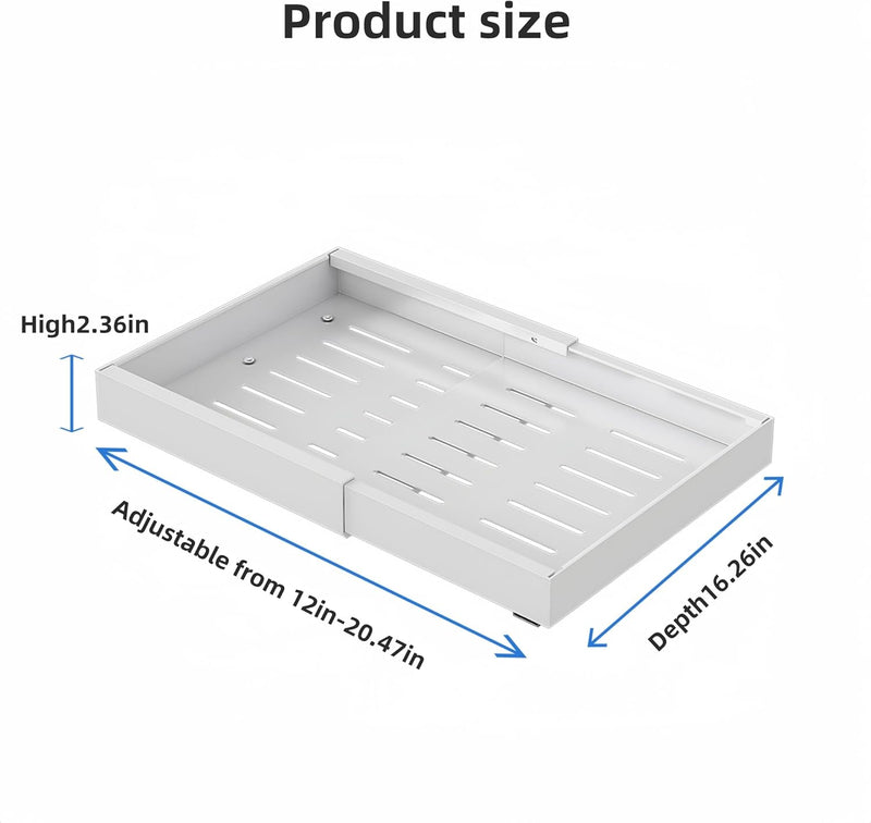 Pull out Cabinet Organizer, Expandable (12"-20.5") Heavy Duty Slide out Drawers for Kitchen Cabinet Organization