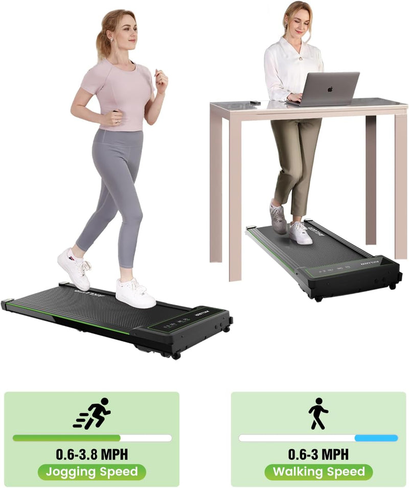 Walking Pad, 2.25 HP Under Desk Mini Treadmill with Remote and 265lbs Weight Capacity