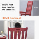 Patio Oversized Rocking Chair Outdoor, Weather Resistant, Low Maintenance, High Back Front Porch Rocker Chairs 385lbs Support