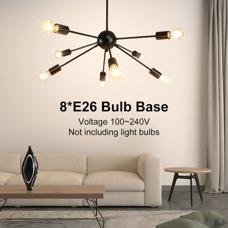 Modern Starburst Ceiling Light Fixture - Choose 8 or 10 Bulb Options