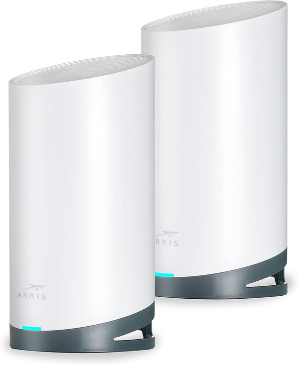ARRIS Surfboard mAX Tri-Band Mesh System WC4S, AC3800 Wi-Fi Speed up to 3.8 Gbps, Coverage 5,500 sq ft, 1.7 Gbps Backhaul, Two 1 Gbps Ports per Node, Alexa Support.