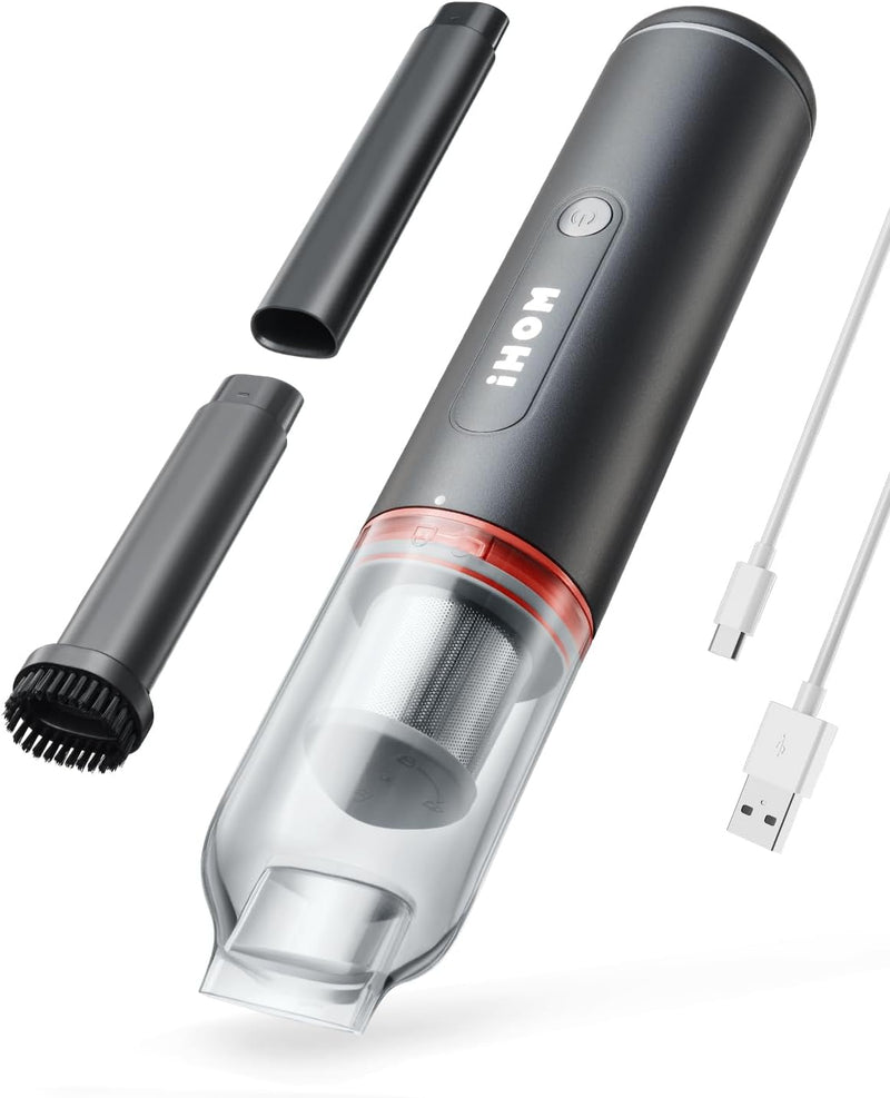 Car Vacuum Cleaner, 14kPa Powerful Car Vacuum Portable Cordless, 2.5h Type-C Fast Charge, Washable HEPA Filter, Handheld Vacuum for Home, Car and Pet Hair